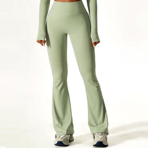Custom High Waist <b>Flared</b> <b>Leggings</b> Women Workout Yoga Pants OEM ODM Wholesale Private Label Manufacturer Supplier - Product Image 6