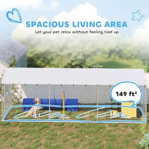 Recinto per Cani da Esterno 20FT X 7.5FT X 6.5FT, Gabbia Grande per Cani di Piccola, Media e Grande Taglia con Tetto Impermeabile, Colore Argento - Product Image 5