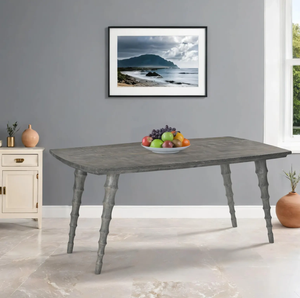 Western Style Modern Wooden Luxury Rectangular 4 to 6 Seater <b>White</b> distressed finished <b>Dining</b> <b>Table</b> 160cm - Product Image 3