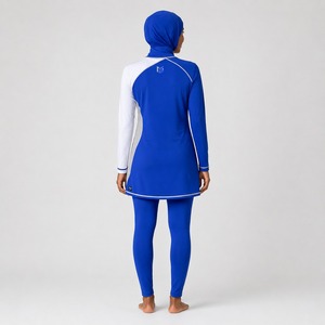 Ensemble de bikini modeste personnalisé à imprimé animalier pour femme, coupe haute, logo frontal, séchage rapide, écologique, 2 pièces, burkini, ensemble de bikini modeste - Product Image 5