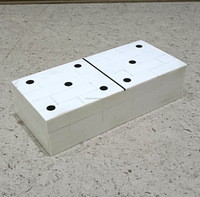Jeu de dominos double six en résine de luxe, fait main, avec boîte de rangement ivoire, jeu de table moderne haut de gamme, cadeau pour adultes, famille et voyages