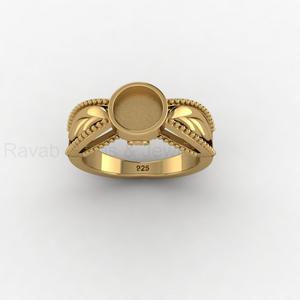 Solid 925 Silver 14k Gold Plated 6mm Round <b>Blank</b> Bezel Cup Designer <b>Ring</b> Cabochon Setting DIY Keepsake Resin CZ Jewelry Findings - Product Image 4