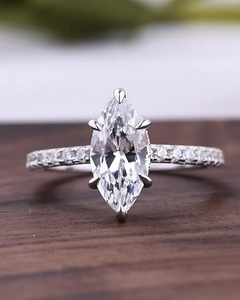 3.00 Ct Halo Marquise Cut Diamond Engagement & Wedding <b>Ring</b> 14K White Gold Luxury IGI Certified Rhodium Plated Women's - Product Image 4