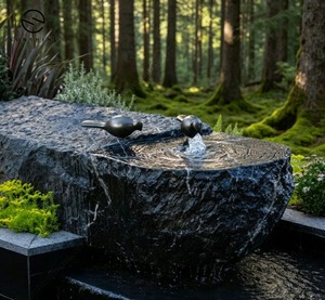 Fuente de Agua Decorativa para Jardín Exterior, de Gran Tamaño, Estilo Industrial de Lujo, Material de Granito, en Venta - Product Image 1