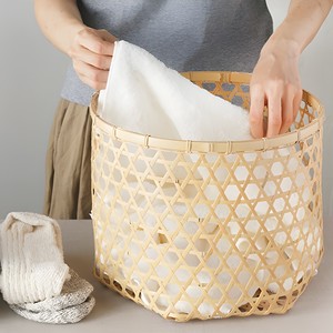 <b>Large</b> hand woven bamboo <b>basket</b> household organizer clothes toys <b>storage</b> <b>baskets</b> with handles - Product Image 6