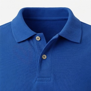 เสื้อโปโลผู้ชายสีน้ำเงิน แขนสั้น ผ้าปิเก้ ทรงปกติ ดีไซน์เรียบง่าย สไตล์ลำลอง - Product Image 5