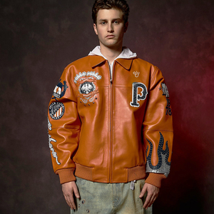 <b>Leather</b> Varsity <b>Jacket</b> Custom Letterman Bomber <b>Jacket</b> Embroidered Streetwear <b>Jacket</b> Gift for <b>Men</b> Women - Product Image 1