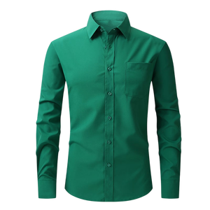 Chemise habillée grise premium pour homme, coupe ajustée, manches longues, boutonnée, formelle, pour le bureau, les mariages, les fêtes, classique, élégante, confortable - Product Image 3