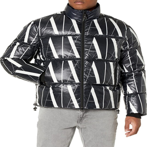 Veste matelassée noire en PU pour femme et homme, col montant, fermeture éclair, longueur courte, hiver, décontractée, imperméable, coupe ajustée - Product Image 6
