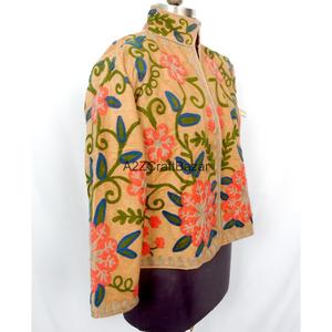A2ZCraftBazar Elegant Embroidered Cotrise <b>Jacket</b> Women Eco-Friendly Quick Dry Breathable Cotton Lining Full Sleeve All Seasons - Product Image 4