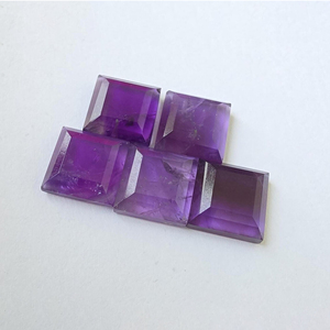 Ametyste naturelle facettée, taille calibrée, pierre précieuse |   Pierre brute de forme carrée pour la fabrication de bijoux, toutes tailles disponibles - Product Image 6