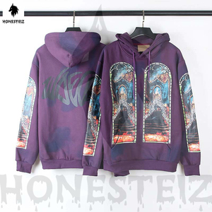 เสื้อฮู้ดดี้ผ้าฝ้ายฟลีซเทอร์รี่ขนาดใหญ่พิเศษแบบกำหนดเองจากผู้ผลิต พิมพ์ลายพัฟฟ์แบบสโตนวอช ดีไซน์คุณภาพสูง น้ำหนักมาก เหมาะสำหรับทั้งชายและหญิง - Product Image 2