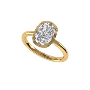 Nuevo Anillo de Diamante Cultivado en Laboratorio con Corte Cojín, Plata 925, Oro de 9kt, 14kt, 18kt, Anillos de Diamantes para Compromiso de Mujer - Product Image 1