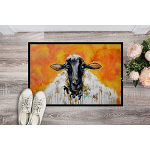 Nouveau paillasson de mouton en laine de pêche antidérapant lavable à poils bas 18H X 27W tapis d'entrée intérieur extérieur pour porte d'entrée - Product Image 2