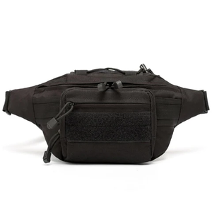 Sac de taille unisexe noir imperméable avec poche zippée et sangle détachable pour les voyages et les activités de plein air, en nylon imperméable - Product Image 1