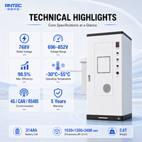 Sistema de Almacenamiento de Energía Comercial e Industrial de 241 kWh, Gabinete de Baterías LFP de 100 kW con Enfriamiento por Aire, BESS para Energía de Respaldo en Fábricas