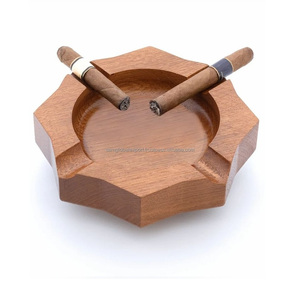 Cenicero pulido de mesa de madera maciza de promoción personalizado al por mayor creativo Retro cuadrado cuatro ranuras decoración del hogar - Product Image 6