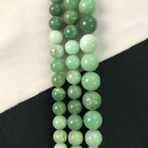 Cuentas Lisas de Crisoprasa 100% Naturales, Certificadas por IGI, Grado AA, de 10mm-14.5mm, Color Verde Piedra, Gema Vivaaz, Joyería Jaipur - Product Image 1