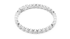 Bracelet tennis de luxe en or blanc massif 18 carats plaqué rhodium, serti de diamants ronds de 9,3 carats cultivés en laboratoire, avec fermoir dissimulé, idéal pour offrir ou porter lors de soirées. - Product Image 3