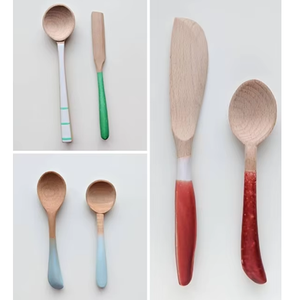 Mango de madera y resina para ensalada, juego de cucharas, superventas, herramienta para ensalada, pieza para servidor de verduras al mejor precio - Product Image 1