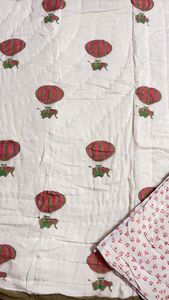 Luxury <b>Winter</b> Printed Elephant Floral Cotton <b>Quilt</b> Bedspread Handmade Reversible Traditional Indian Rajasthani Hotel-Style Home - Product Image 1