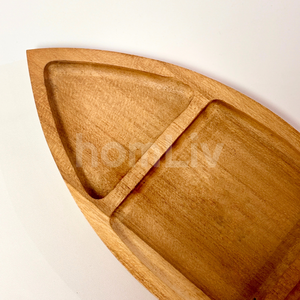 Bandeja de Servir Personalizada, Ecológica, de Madera de Teca Natural, en Forma de Barco, Segura para Alimentos, Sin Pintura ni Barniz, Halal - Product Image 3