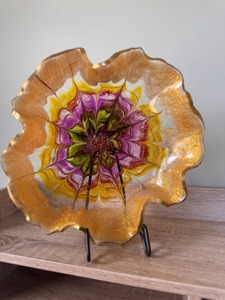 Tazón de Resina Artístico Moderno Hecho a Mano con Patrón Decorativo, Apto para Alimentos, de Lujo para el Hogar, con Superficie Interior Lisa - Product Image 4