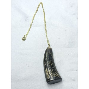 Horn Pendant Necklace Gold Plated Chain Vintage Animal Shape Unisex Jewelry men women luxury neck wear lockrt - Product Image 1