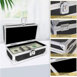 Aluminium Alloy <b>Lockable</b> Cash <b>Box</b> with Single-Row Currency Tray for Everyday Cash Organization and Collection Storage - Product Image 1