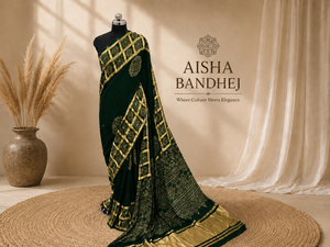 Premium Gajji Silk Ajrakh Print Saree Traditional Handcrafted Ethnic Designer Party Wear Saree with Running <b>Blouse</b> - Product Image 3