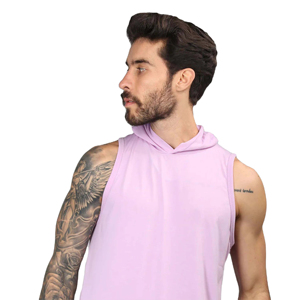 Casual Style Ideal <b>For</b> Gym Workout <b>Men</b> <b>Sleeveless</b> <b>Hoodies</b> Lightweight Cotton Material Soft Comfortable Hooded Vest Classic - Product Image 3