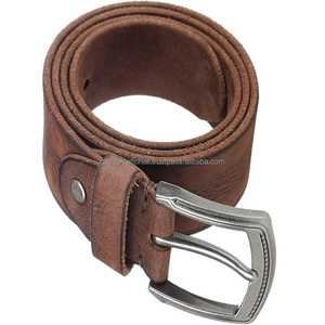 Cinturón informal de cuero genuino con textura marrón para hombres, cinturones y accesorios de moda para hombres de una sola capa pintados a mano al mejor precio - Product Image 3