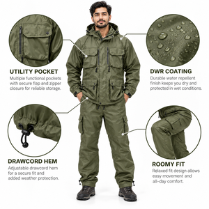 Traje Impermeable para Motocicleta, Chaqueta con Capucha y Pantalones de 2 Piezas, Ropa de Trabajo para Exteriores, Ropa Impermeable, Logotipo Personalizado, Proveedor Mayorista OEM ODM - Product Image 6