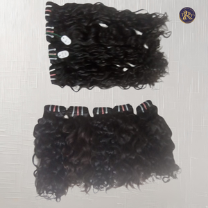 Extension de cheveux frisés vierges noirs 100% naturels de 14 pouces, cheveux tressés Jerry Curl de haute qualité de temple - Product Image 1