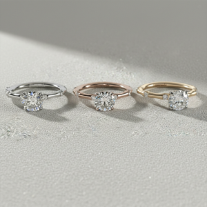 แหวนหมั้นเพชรสร้างในห้องปฏิบัติการ Stonewels ทอง 14K ทรงเหลี่ยม ประดับเพชรรอบด้านแบบซ่อน พร้อมตัวเรือนแบบ Prong Set สำหรับเครื่องประดับสั่งทำที่ได้รับการรับรอง - Product Image 4