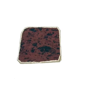 Offre Spéciale – Sous-verre carré en obsidienne acajou de haute qualité, en pierre de cristal, pour table, boissons et support à café, pour la maison - Product Image 4