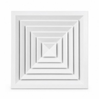Diffuseur d'air carré en aluminium à 4 voies pour plafond, grille d'aération HVAC avec registre pour conduit de climatisation