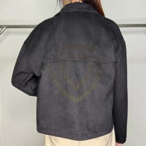 Veste en daim pour femme, modèle populaire, boutonnée, design haut de gamme, pour l'hiver et l'automne - Product Image 4