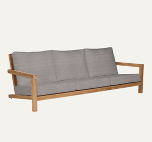 Sofá de Jardín Moderno para Exteriores, Estructura de Madera de Teca Sólida, Asientos Acolchados Resistentes a la Intemperie para Patio, Terraza, Villa, Vida al Aire Libre - Product Image 5