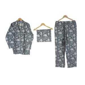 Ensemble pyjama indien fait main 100% coton, imprimé floral, pantalon ultra-confortable et chemise, robe de nuit pour femme, shorts pour la maison, vêtements de nuit d'été - Product Image 1