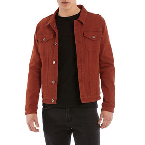 แจ็คเก็ตยีนส์ผู้ชายแบบมีฮู้ด ดีไซน์สปอร์ตสั่งทำพิเศษ คุณภาพสูง พร้อมโลโก้ด้านหน้า น้ำหนักเบา - Product Image 1