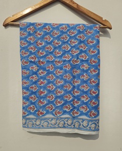 Paréo de plage en coton imprimé à la main pour femme, motif floral, style bohème - Product Image 3