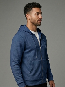 Premium Men's <b>Zip</b> Up Hoodie Soft Textured <b>Hooded</b> Sweatshirt Long Sleeve Casual Outerwear for All Seasons - Product Image 3