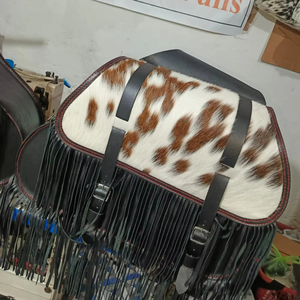 Alforjas de Cuero Plegables para Motocicleta, Impermeables, con Cuero Dividido y Correa Ajustable Extraíble - Product Image 1