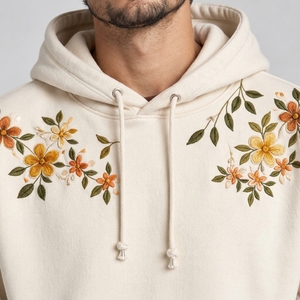 Sudadera con capucha para hombre con efecto acid wash y bordado, diseñada con un acabado desgastado resistente, tela cómoda y bordado llamativo para uso diario. - Product Image 6