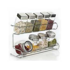 2 Tier Metal Wire Spice Rack Organizer Kitchen Countertop Mesh <b>Basket</b> Storage <b>Shelf</b> Seasoning Bottle Condiment Stand Caddy - Product Image 5