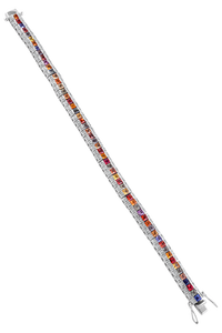 Bracelet en diamant et saphirs multicolores en argent sterling 92,5 KLSB-20219 - Product Image 3