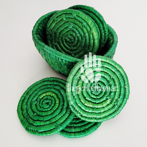 Posavasos de Hierba Monj Verde, Posavasos Redondo Ecológico de Diseño Clásico - Product Image 4