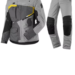 Ensemble veste et pantalon de moto pour homme, gris et jaune, coupe-vent, manches longues, toutes saisons, tenue de course pour adulte - Product Image 3