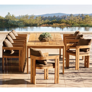 Mesa de Comedor de Teca Premium para Exteriores, Moderna, Rectangular, Grande, Resistente a la Intemperie, para Proyectos de Hostelería - Product Image 6